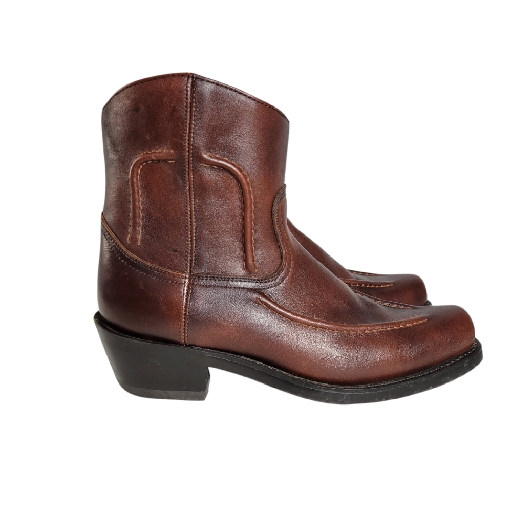 Durango brown leather zip ankle boots size 7EE